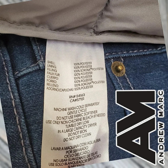 Andrew Marc | Hooded Long Stretch Parka | Sorona Fill | Grey | NWT - Picture 7 of 9